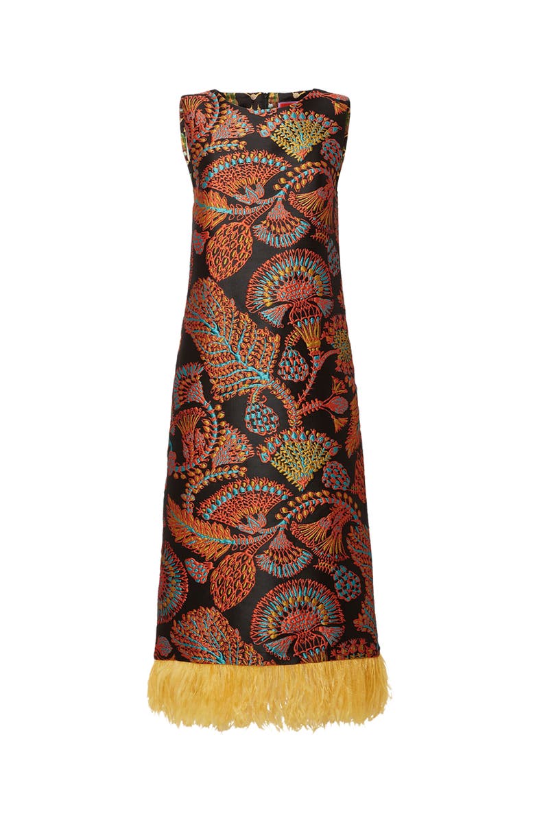 La DoubleJ Column Dress Jacquard Sicomore Black, Alternate, color, 