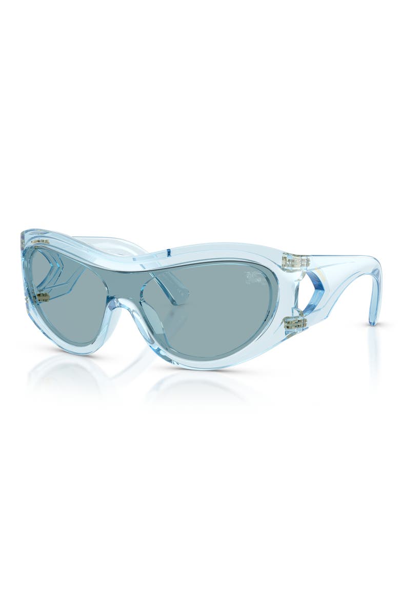 138mm Irregular Shield Sunglasses, Alternate, color, WINTER SKY / BLUE