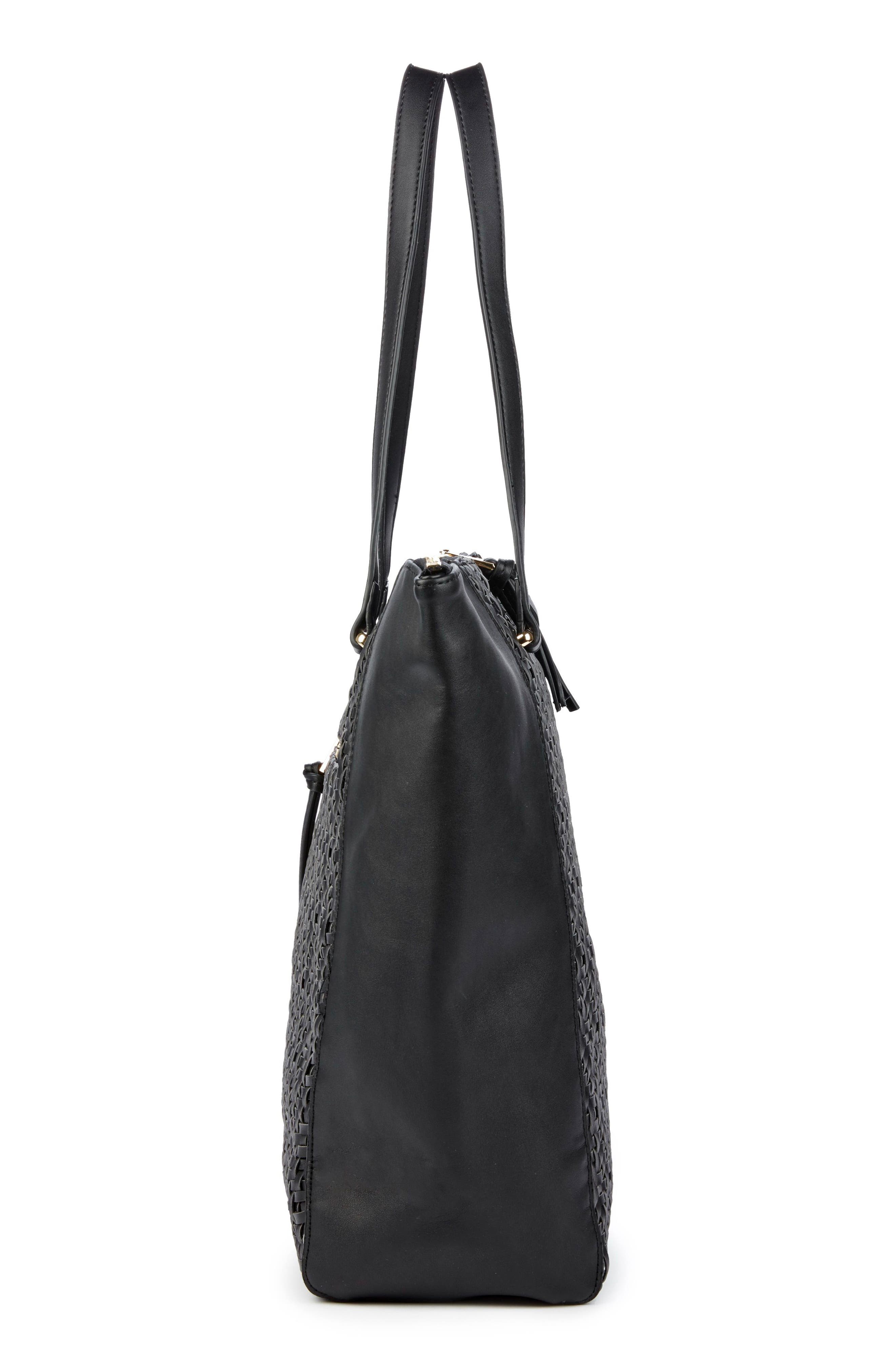 Sole Society Woven Faux Leather Tote, Alternate, color, 