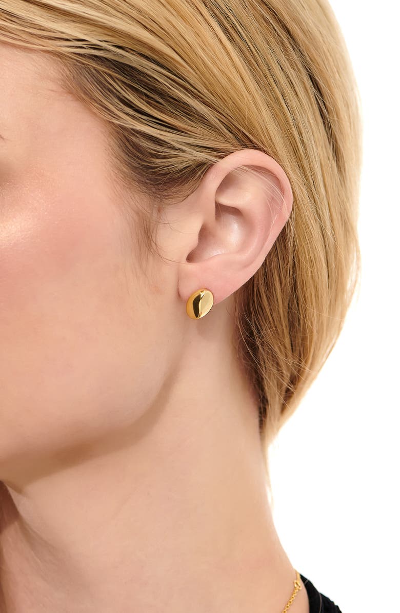 DEVATA Beveled Dome Stud Earrings, Alternate, color, Gold