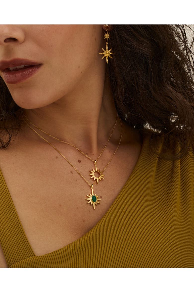 Onyx Star Necklace, Alternate, color, Gold