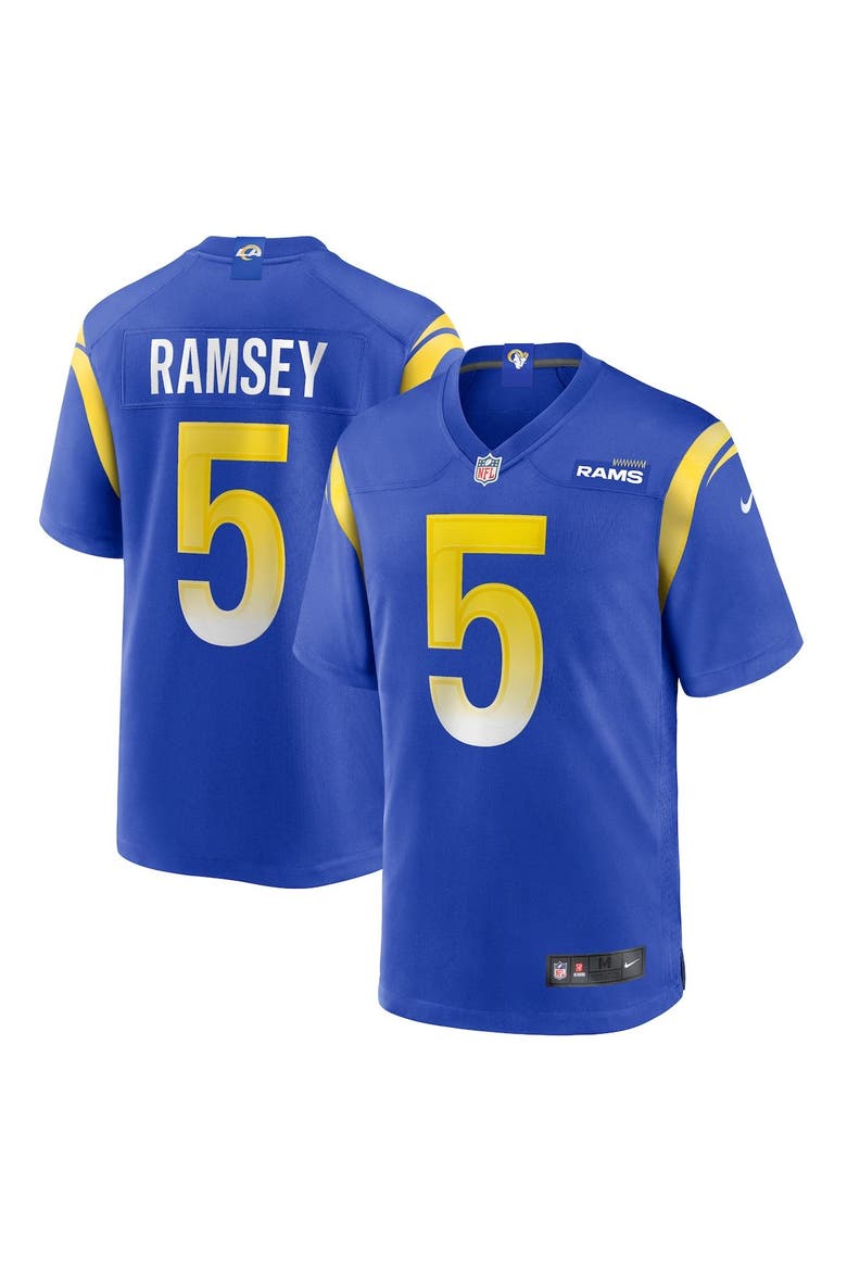 Men's Nike Jalen Ramsey Royal Los Angeles Rams Team Game Jersey, Main, color, Royal