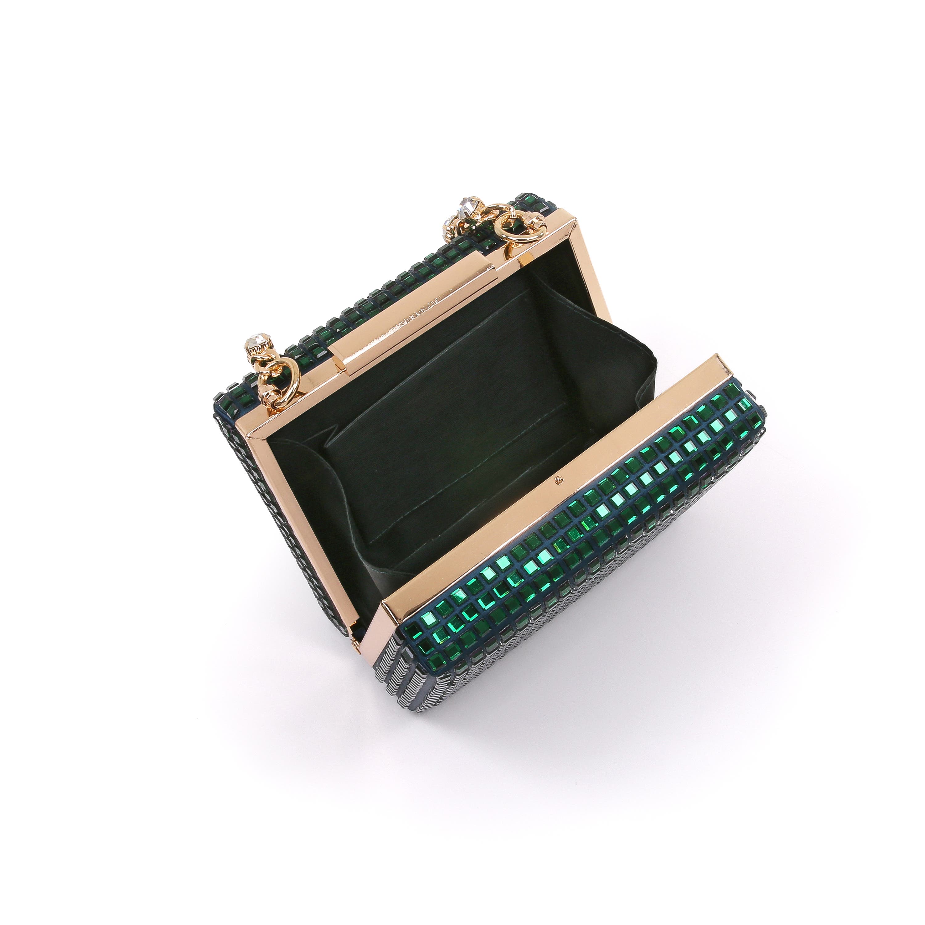 Serenity Crystal Box Clutch, Alternate, color, Emerald