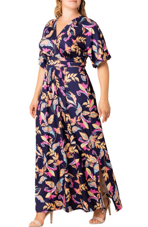 Kiyonna Vienna Maxi Dress In Blue