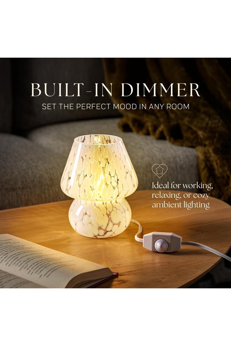 Mushroom LED Lamp,  Modern Dimmable E26 Socket, Alternate, color, White Marbled