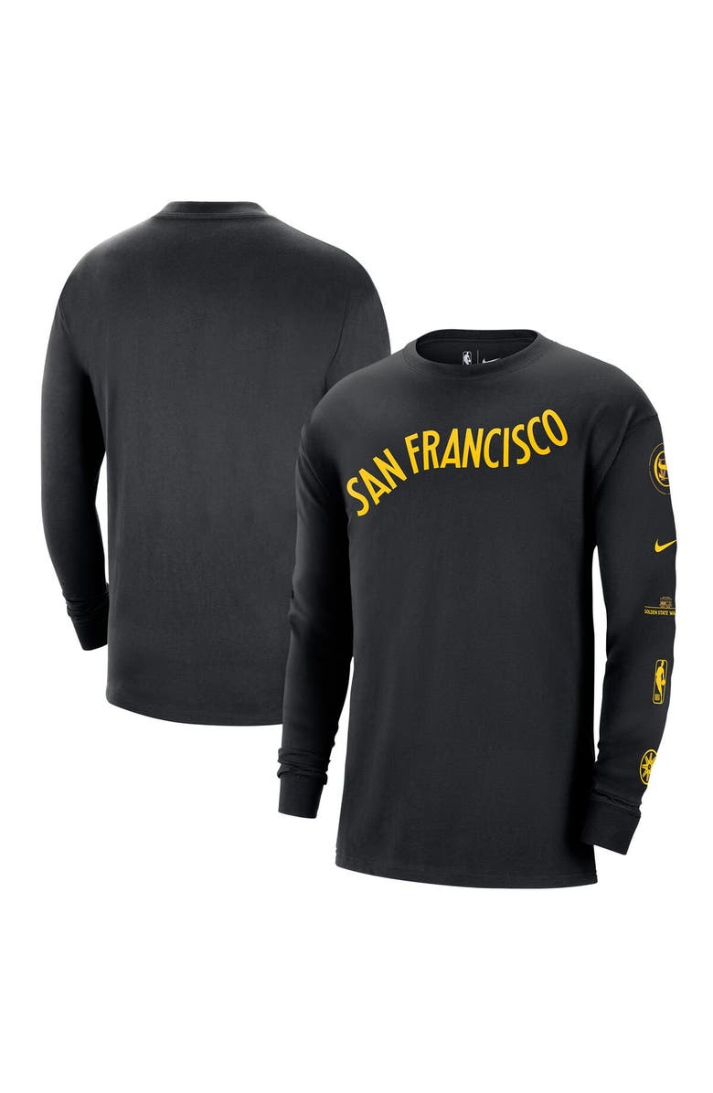 Nike Men's Nike Black Golden State Warriors 2023/24 City Edition Max90 Expressive Long Sleeve T-Shirt, Main, color,