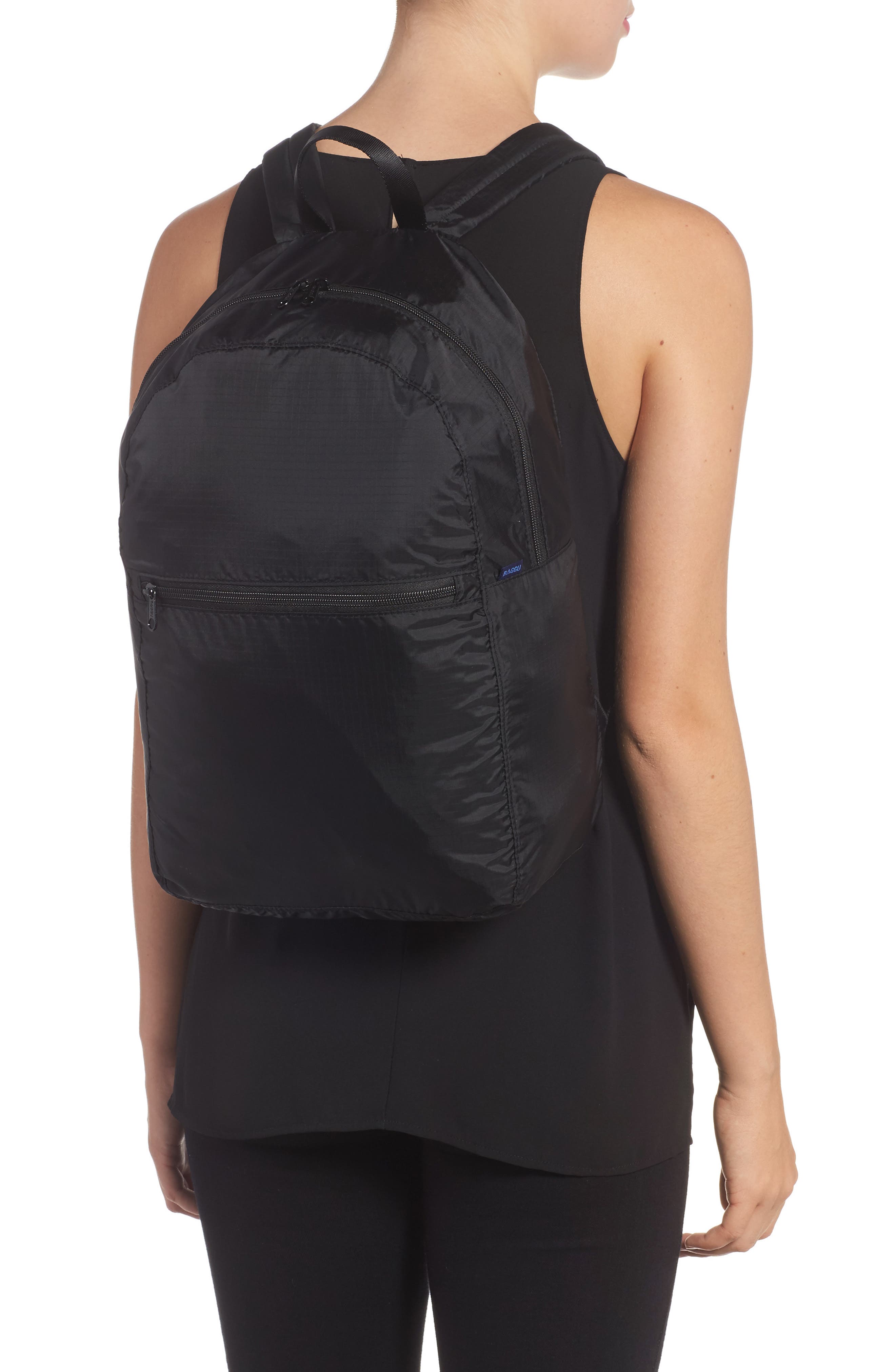 Ripstop Nylon Backpack, Alternate, color, BLACK