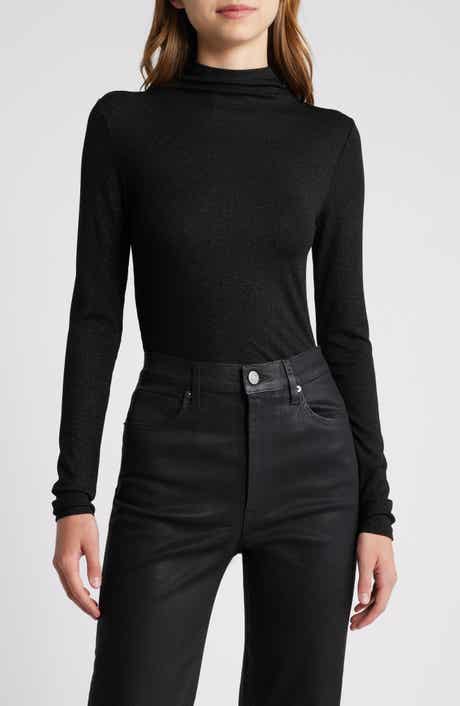 FRAME Metallic Funnel Neck Top