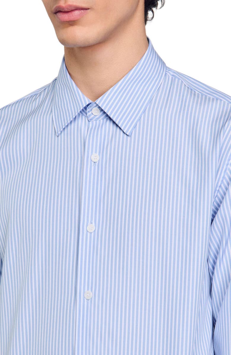 SANDRO Striped shirt, Alternate, color, Blue Sky