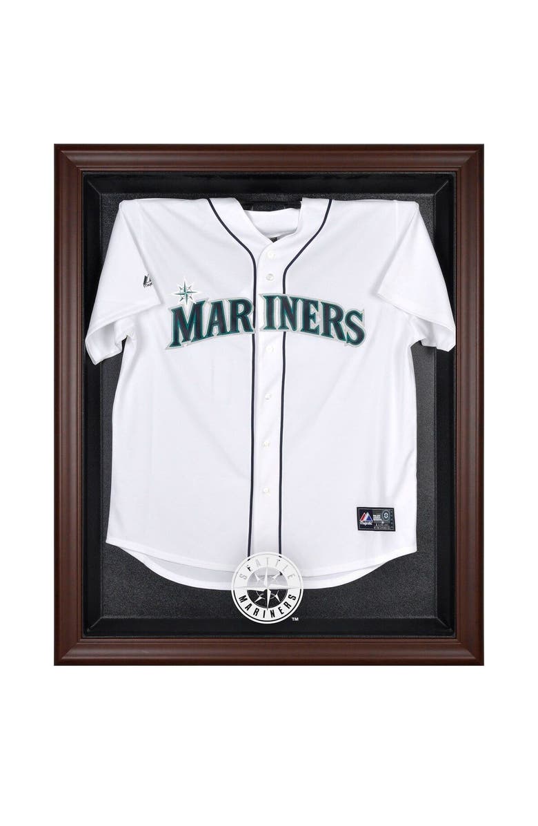FANATICS AUTHENTIC Seattle Mariners Brown Framed Logo Jersey Display Case, Main, color, 
