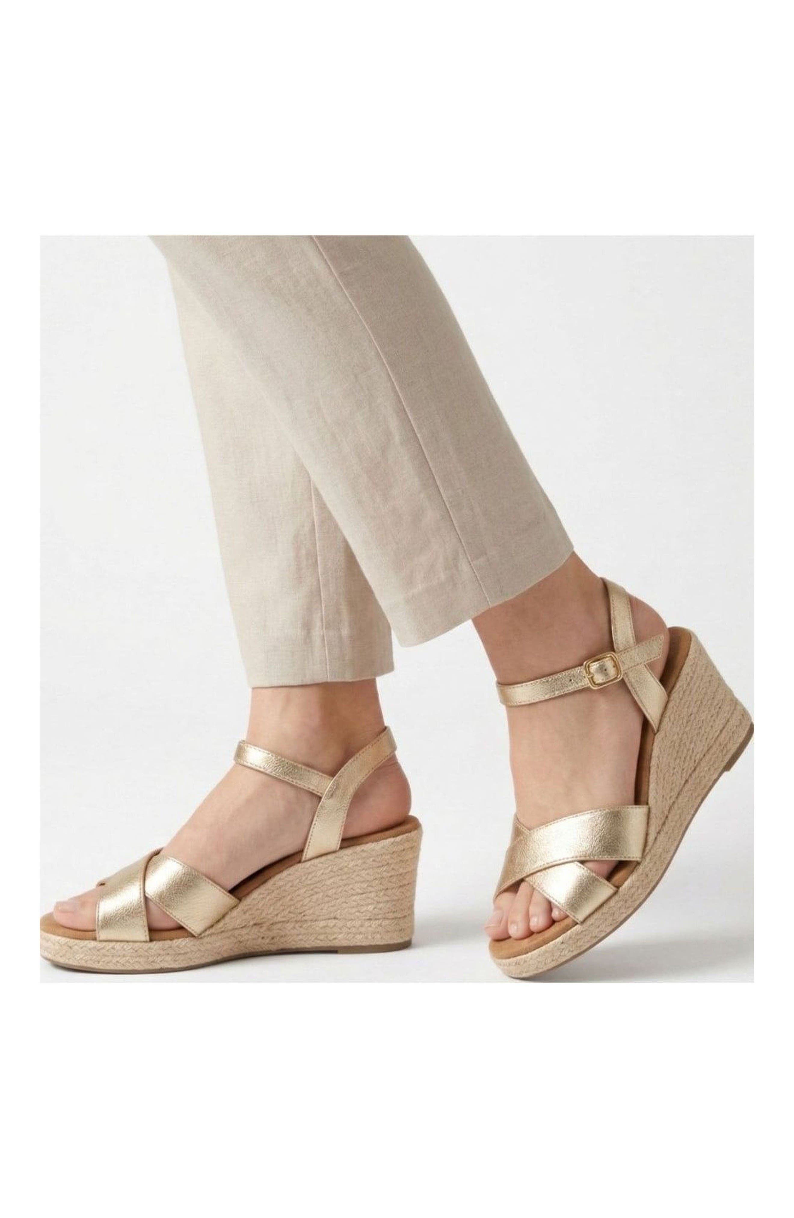 Jimena Double Band Espadrille Sandal, Alternate, color, Gold