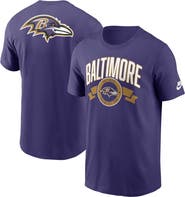 Nike Men's Nike Purple Baltimore Ravens Rewind Front and Back Hit Essential T-Shirt
