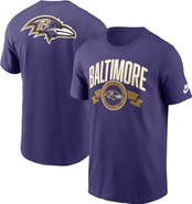 Nike Men's Nike Purple Baltimore Ravens Rewind Front and Back Hit Essential T-Shirt