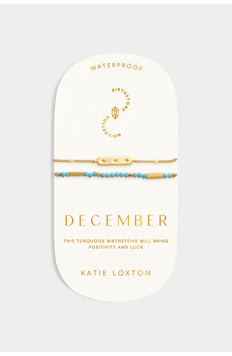 Katie Loxton Birthstone Bracelet 'December' in Turquoise, Alternate, color, December