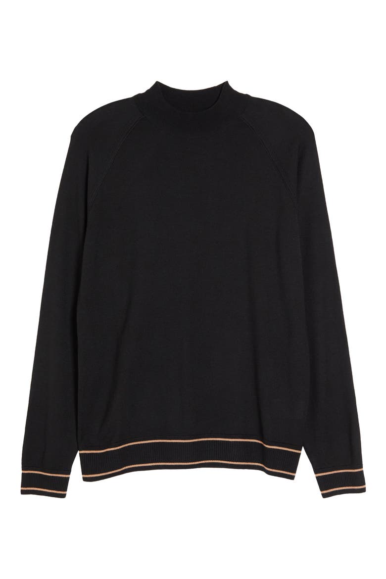 Favino Tipped Virgin Wool Blend Sweater, Main, color, BLACK
