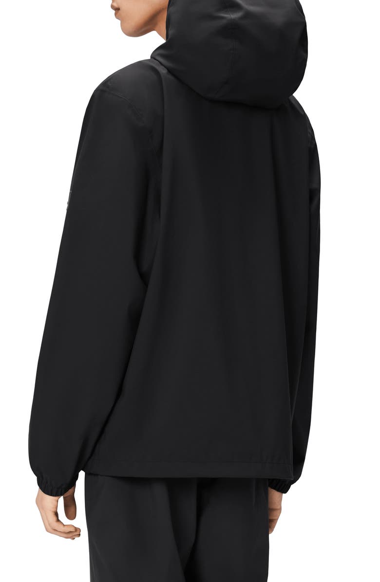 Rains Suva Waterproof Hooded Raincoat, Alternate, color, Black