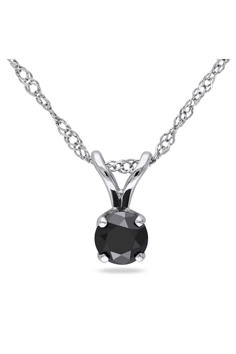 1/4 CTW Black Diamond Solitaire Necklace 14k, Main, color, Diamond