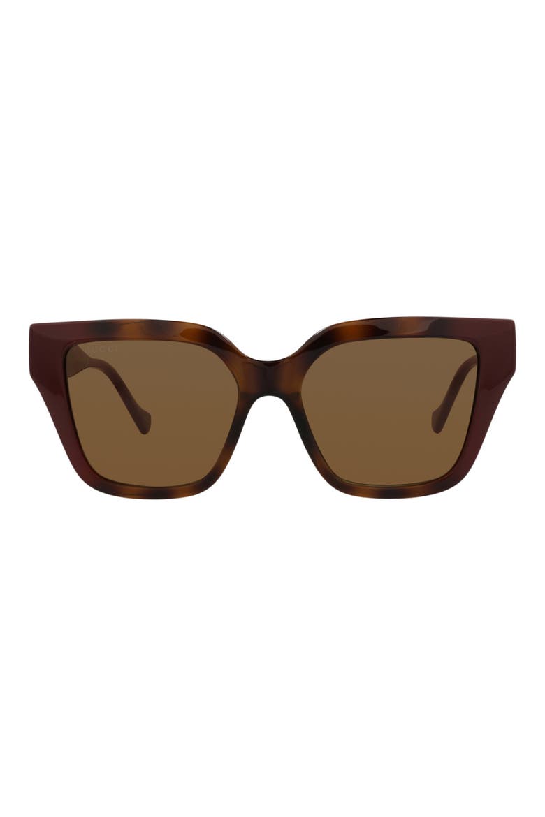 54mm Rectangular Sunglasses, Main, color, HAVANA BURGUNDY BROWN