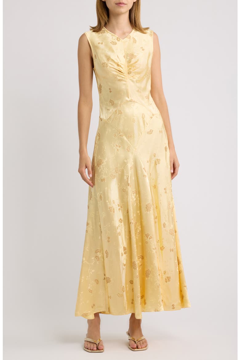 Ginette Floral Jacquard Dress, Main, color, CITRONE TAPPEZZERIA JACQUARD