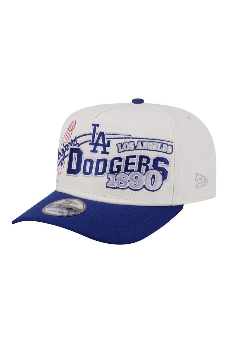 Men's New Era  Cream/Royal Los Angeles Dodgers Classic A-Frame 9FIFTY Snapback Hat, Alternate, color, Cream