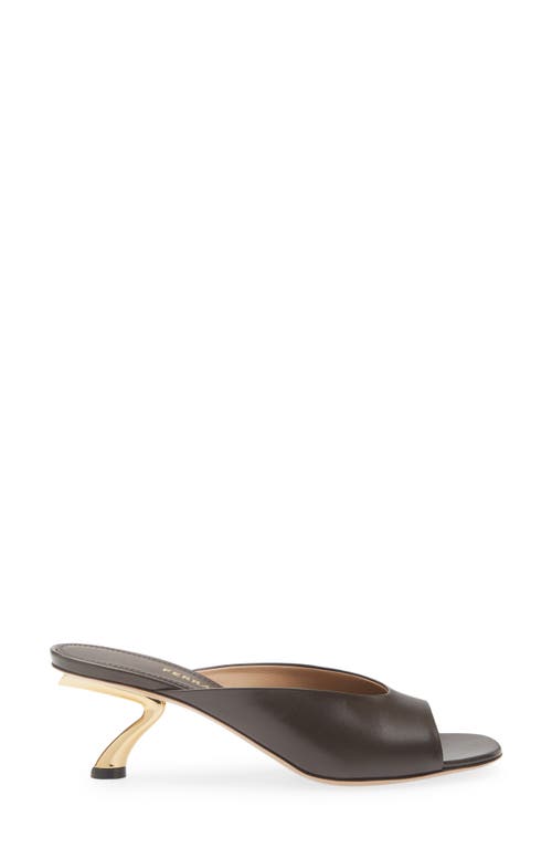 Ferragamo Igea S-shaped Kitten Heel Sandal In Black
