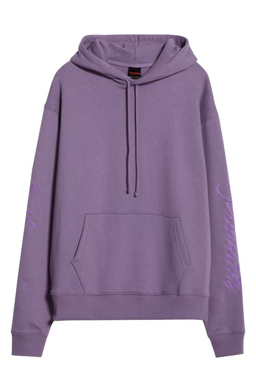 Pleasures Scrawl Cotton Blend Hoodie In Purple
