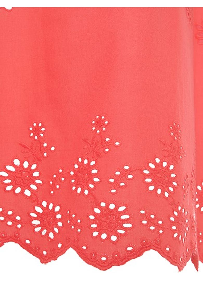 Women's Sleeveless Eyelet Lace Blouse, Alternate, color, Coral