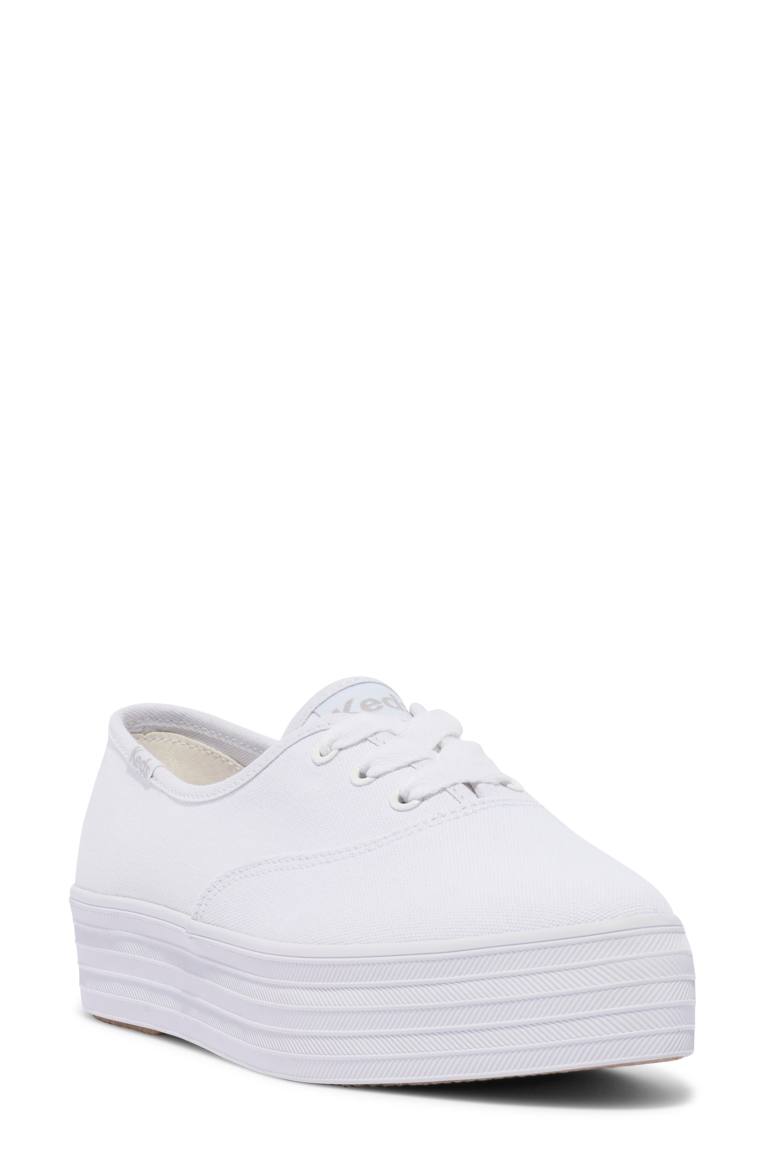 Keds<sup>®</sup> Point Platform Sneaker, Main, color, White Canvas
