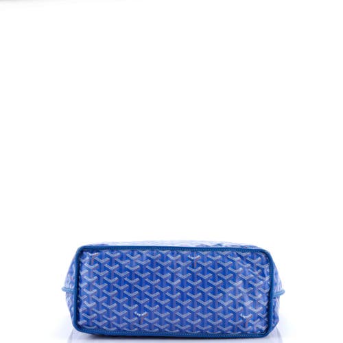 Pre-owned Goyard  Goyard Anjou Reversible Tote Coated Canvas Pm In Blue