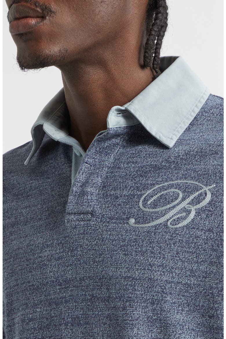 Ruby Relaxed Fit Long Sleeve Cotton Mouliné Jersey Rugby Polo, Alternate, color, RIVR BLU/ CLK WHT PTN