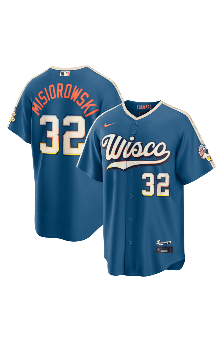 Nike Men's Nike Jacob Misiorowski Mineral Blue Milwaukee Brewers 2026 City Connect Stadium Jersey, Main, color, Mineral Blue