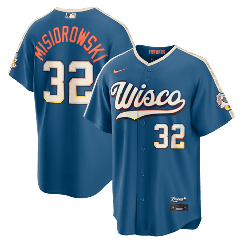 Men's Nike Jacob Misiorowski Mineral Blue Milwaukee Brewers 2026 City Connect Stadium Jersey