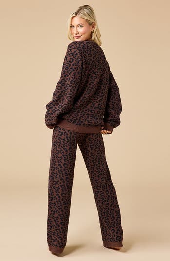 Marshmallow Leopard Crew Neck Lounge Set
