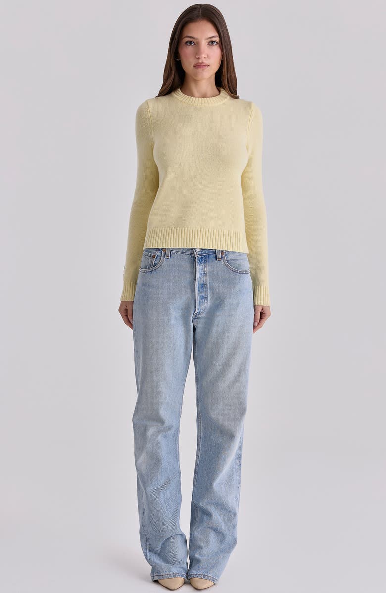 HOUSE OF CB Abbie Lemon Merino Wool & Cashmere Blend Sweater, Alternate, color, Lemon