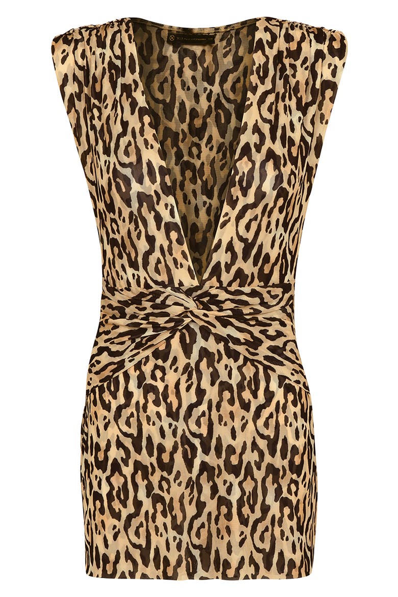 Cindy Twist Front Plunge Cover-Up Minidress, Alternate, color, MULTI