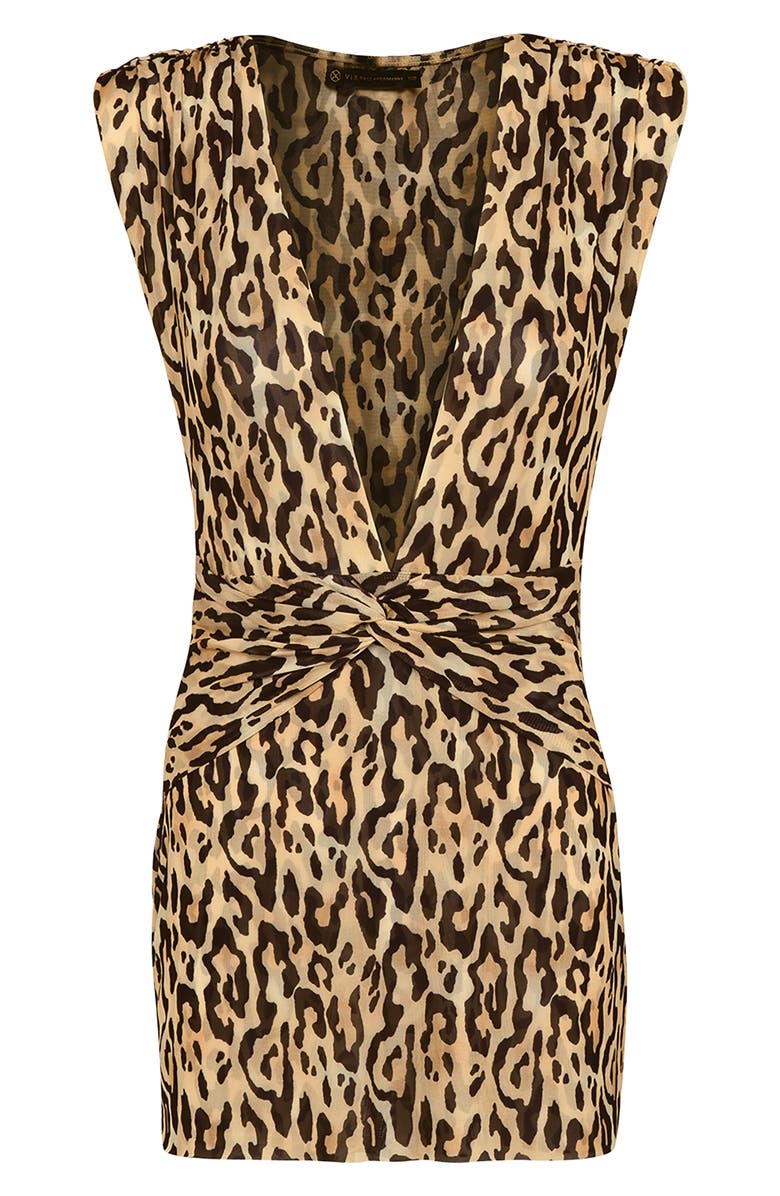 ViX Paula Hermanny Cindy Twist Front Plunge Cover-Up Minidress, Alternate, color, Multi