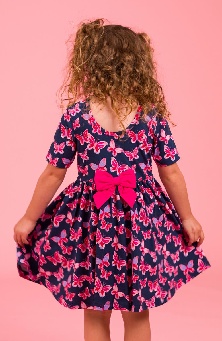 RuffleButts Butterfly Bliss Skater Dress, Alternate, color, Blue