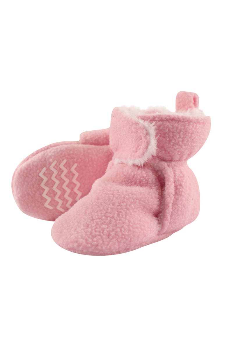 Hudson Baby Cozy Fleece and Fluffy Booties, Main, color, Light Pink
