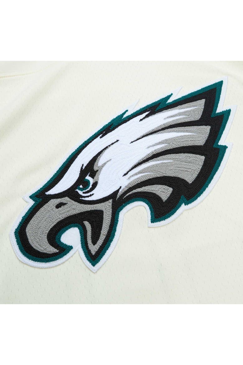 Men's Mitchell & Ness Brian Dawkins Cream Philadelphia Eagles Chainstitch Legacy Jersey, Alternate, color, Cream