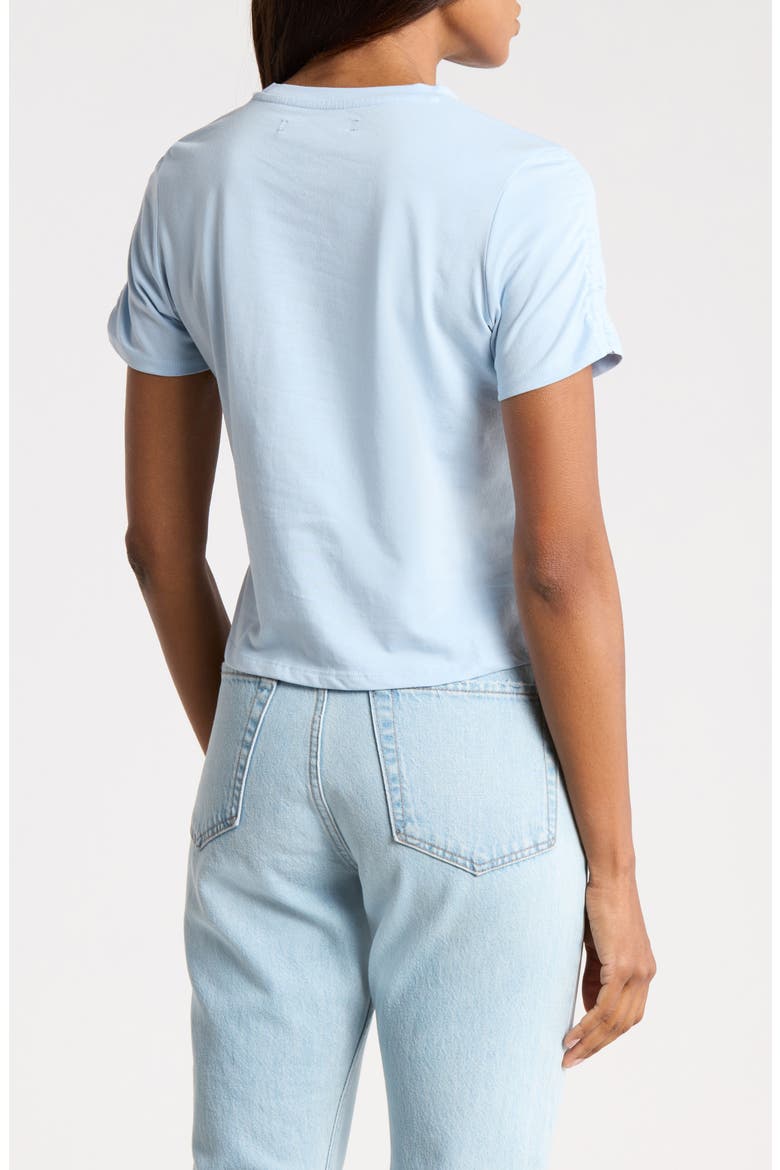 Rallie Ruched Sleeve Cotton T-Shirt, Alternate, color, CASHMERE BLUE