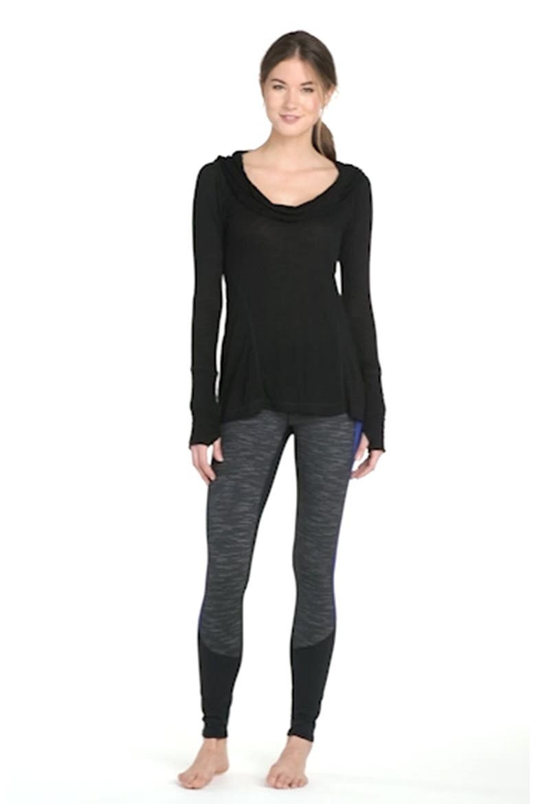 'All Shirred Up Too' Pullover, Alternate, color, BLACK