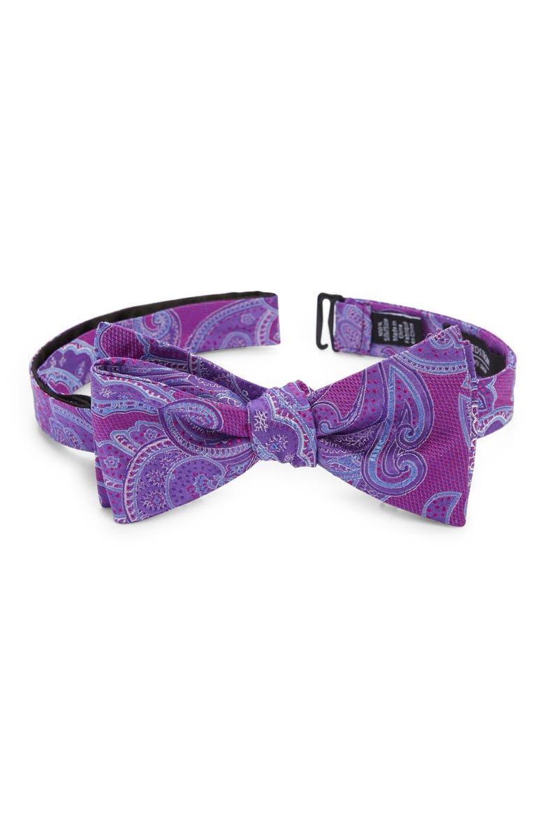 Nordstrom Doyle Paisley Silk Bow Tie, Main, color, MAGENTA
