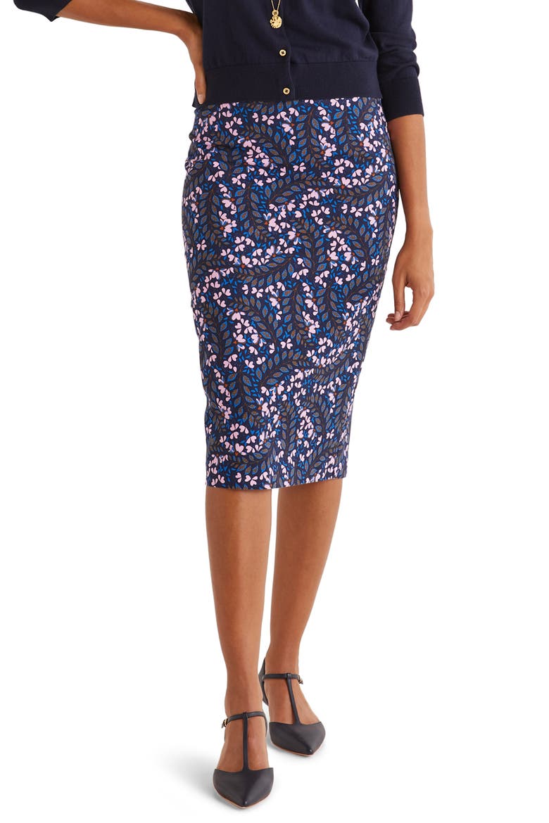 Kensington Stretch Cotton Pencil Skirt, Main, color, FLORAL PRINT