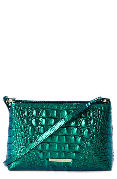 Lorelei Croc Embossed Leather Shoulder Bag