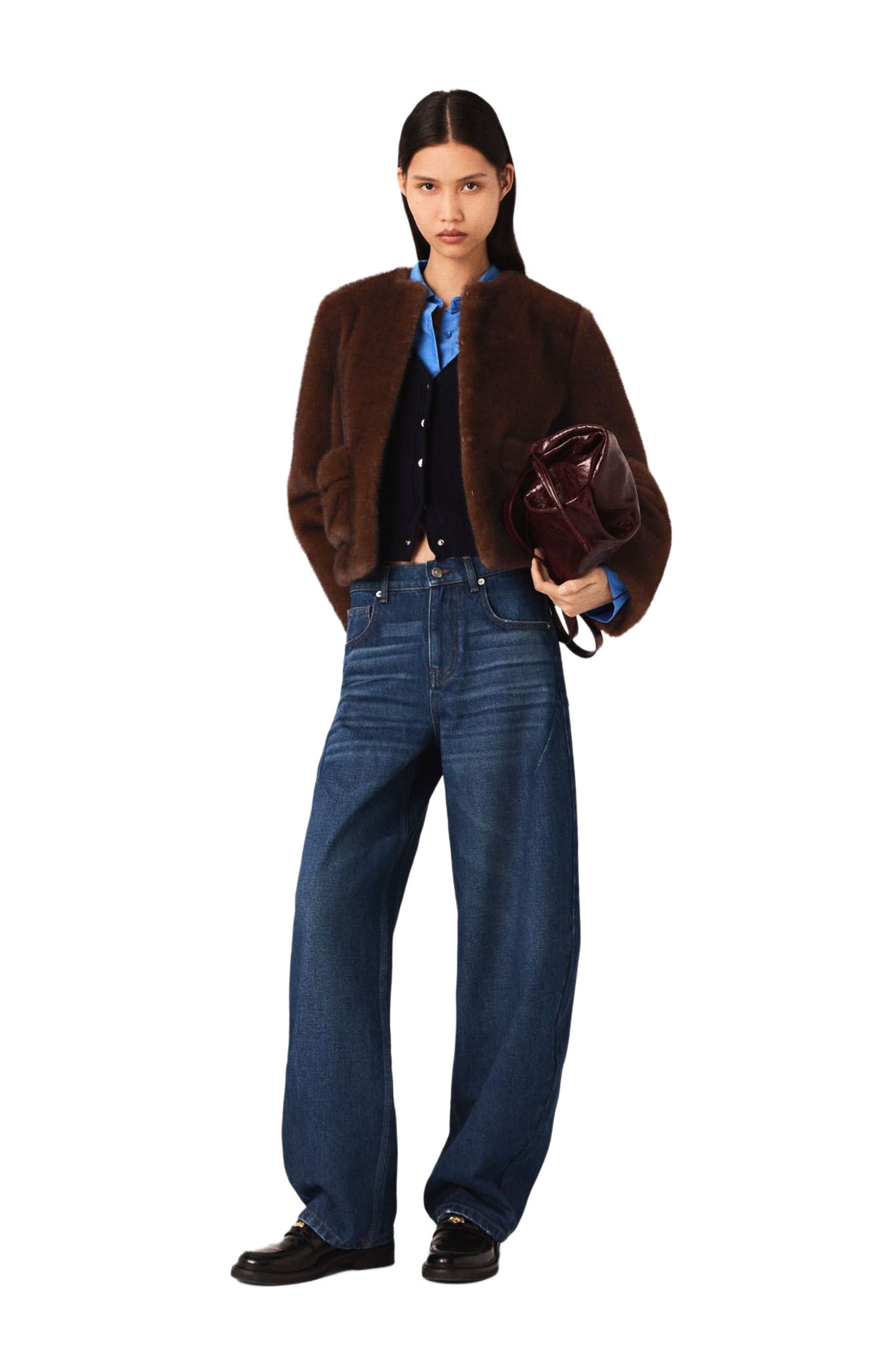 Short faux fur coat - image 3
