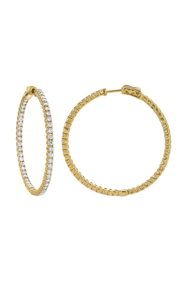 LuvMyJewelry Helios 14K Yellow Gold Diamond HoopEarrings - 4.05 Cts, Main, color, 14K Yellow Gold