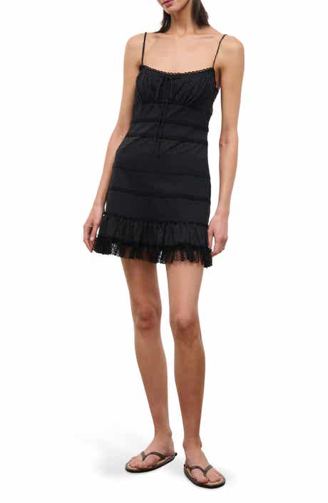 Halie Lace Detail Stretch Cotton Minidress