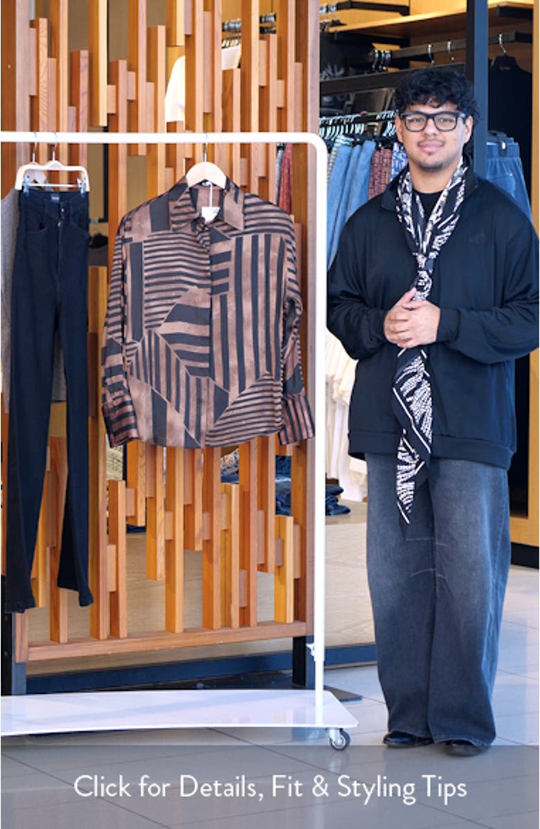 Stripe Satin Button-Up Shirt, sales video thumbnail