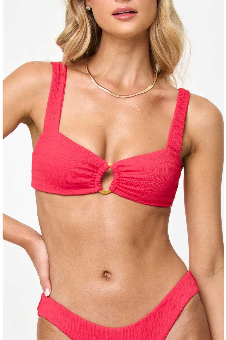 Willow Pucker Textured Bikini Top, Main, color, POUT