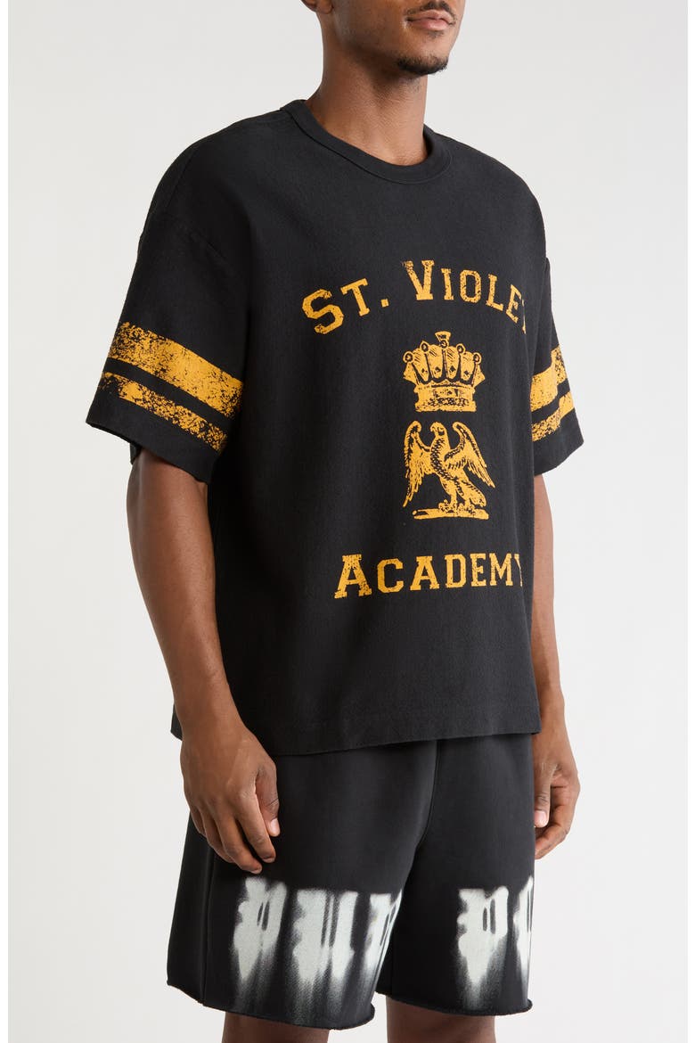 St. Violet Stripes Textured T-Shirt, Alternate, color, BLACK